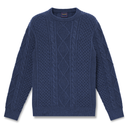 Phillips Brook Cable Cotton Blend Crew Neck Sweater