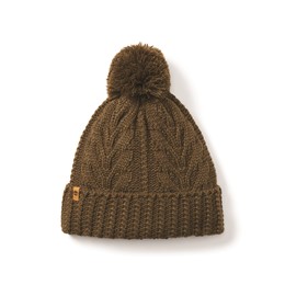 Autumn Woods Cable Premium Pom Beanie