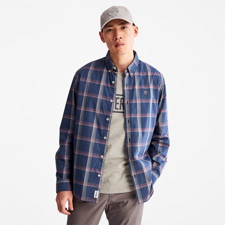 LS Eastham River Stretch Poplin Check Shirt Regular