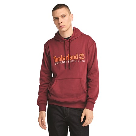 Established 1973 Embroidery Logo Brush Back Hoodie