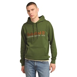 Established 1973 Embroidery Logo Brush Back Hoodie